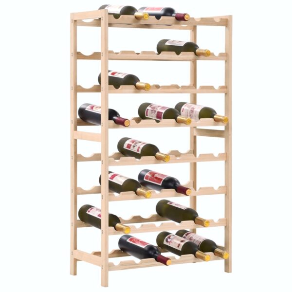 vidaXL Wine Rack Cedar Wood 57.5x28x102 cm - Image 2