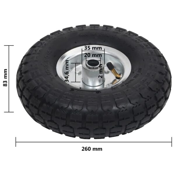 vidaXL Sack Truck Wheels 2 pcs Rubber 4.10/3.50-4 - Image 7