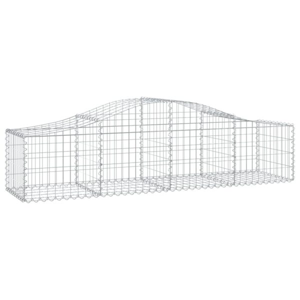 vidaXL Arched Gabion Basket 200x50x40/60 cm Galvanised Iron - Image 2