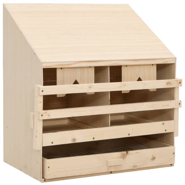vidaXL Chicken Laying Nest 2 Compartments 63x40x65 cm Solid Pine Wood - Image 2