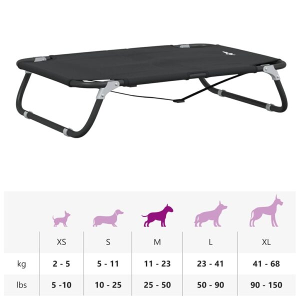 vidaXL Dog Bed Foldable Anthracite Oxford Fabric and Steel - Image 11