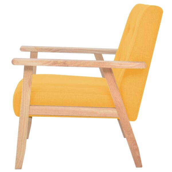 vidaXL Armchair Yellow Fabric - Image 3