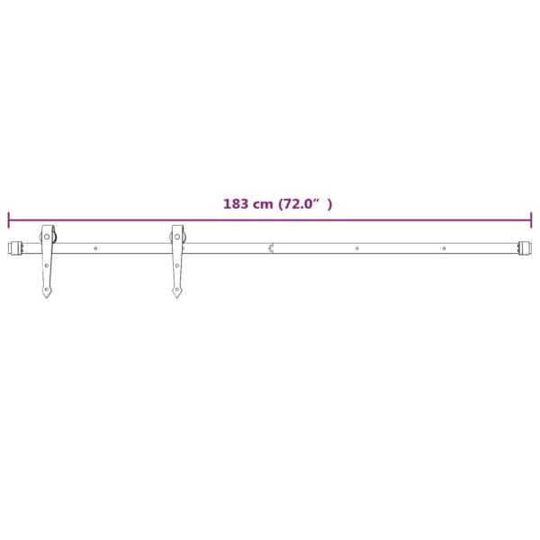 vidaXL Sliding Door Hardware Kit 183 cm Steel White - Image 7