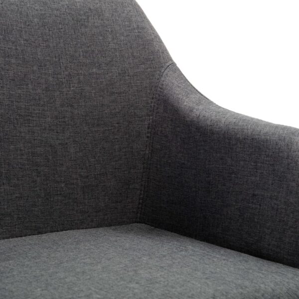 vidaXL Swivel Office Chair Dark Grey Fabric - Image 6