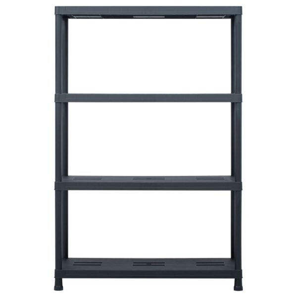 vidaXL Storage Shelf Racks 2 pcs Black 220 kg 90x40x138 cm Plastic - Image 4