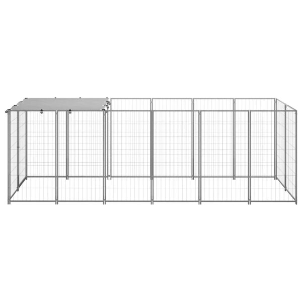 vidaXL Dog Kennel Silver 330x110x110 cm Steel - Image 2