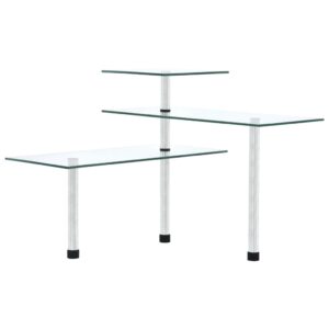 vidaXL 3-Tier Corner Kitchen Shelf Tempered Glass