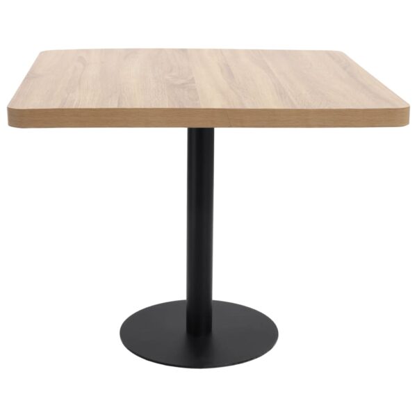 vidaXL Bistro Table Light Brown 80x80 cm MDF - Image 2