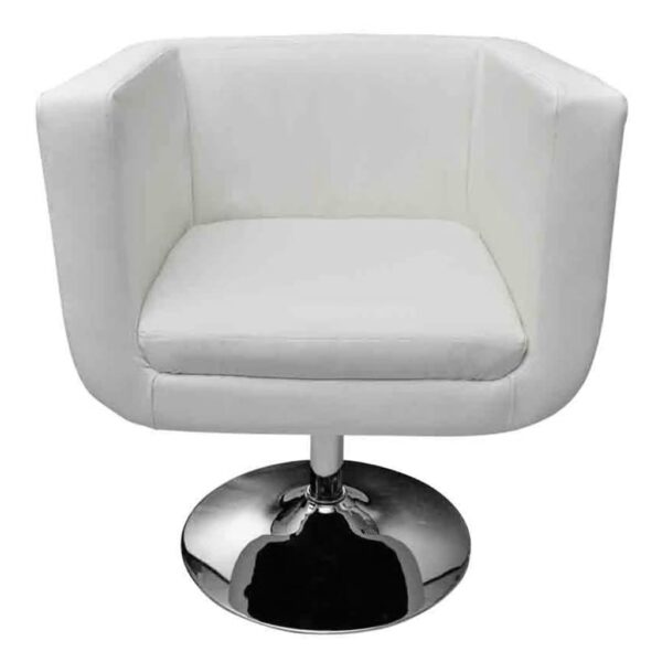 vidaXL Bar Chairs 2 pcs White Faux Leather - Image 4