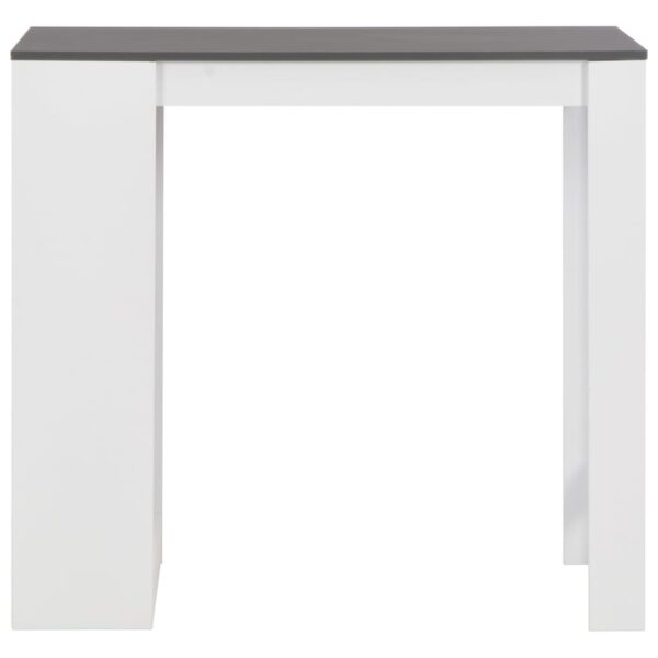 vidaXL Bar Table with Shelf White 110x50x103 cm - Image 2