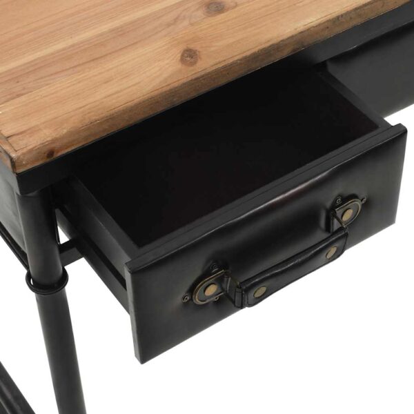 vidaXL Console Table MDF and Fir Wood 100x33.5x80 cm - Image 7