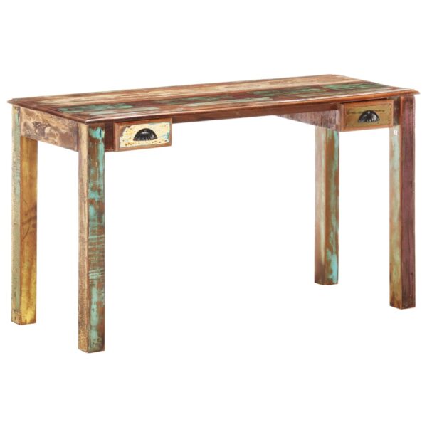 vidaXL Desk 130x55x76 cm Solid Reclaimed Wood - Image 11