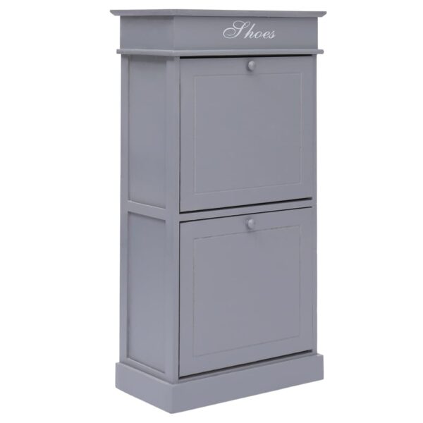 vidaXL Shoe Cabinet Grey 50x28x98 cm Paulownia Wood - Image 1