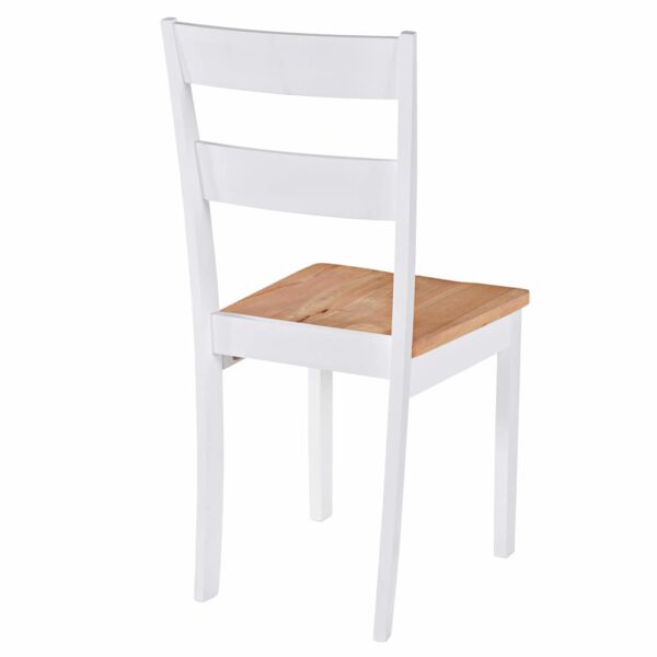 vidaXL Dining Chairs 2 pcs White Solid Rubber Wood - Image 5