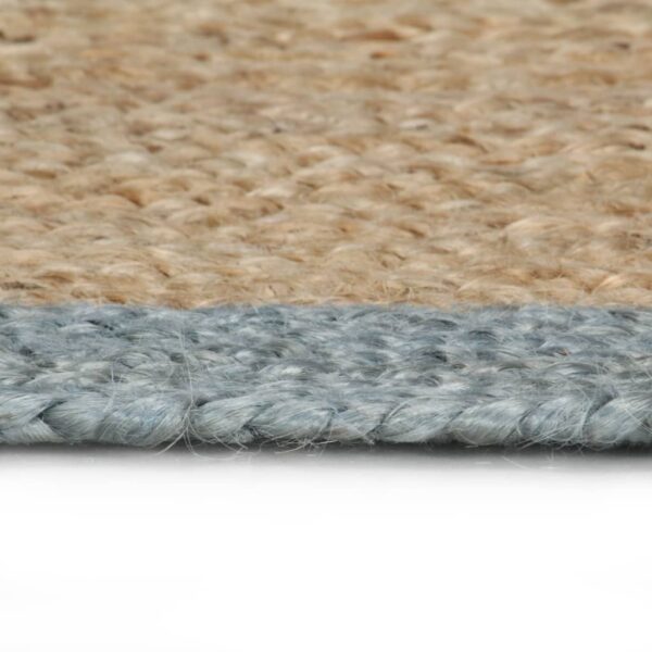 vidaXL Handmade Rug Jute with Olive Green Border 120 cm - Image 3