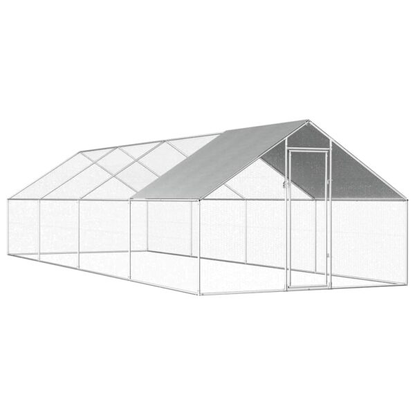 vidaXL Outdoor Chicken Cage 2.75x8x1.92 m Galvanised Steel - Image 1