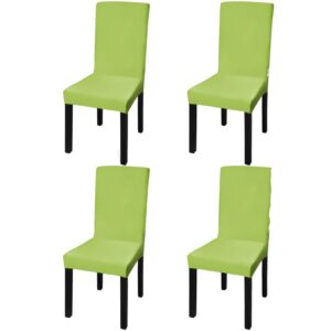 vidaXL Straight Stretchable Chair Cover 4 pcs Green