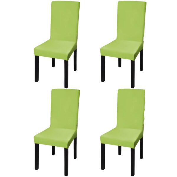 vidaXL Straight Stretchable Chair Cover 4 pcs Green - Image 1