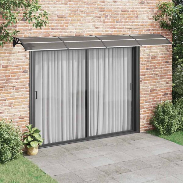 vidaXL Door Canopy Black 400x75 cm Polycarbonate - Image 1