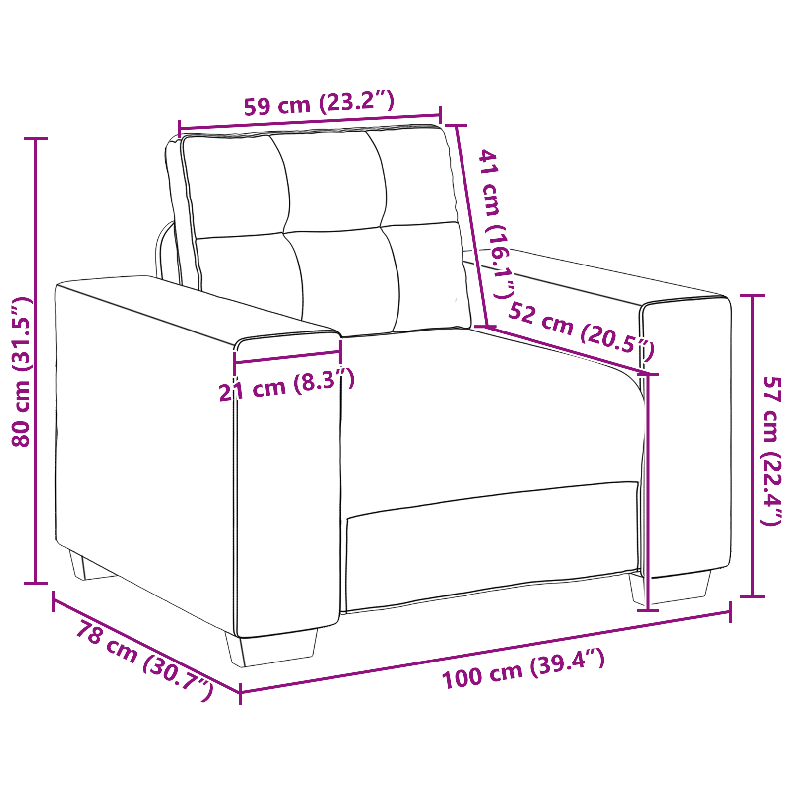 image_product3324628P_Size_3324628-WBG-Size-EU-1_01 vidaXL Sofa Set with Cushion with Pillow 3 pcs Grey Fabric - Image 11