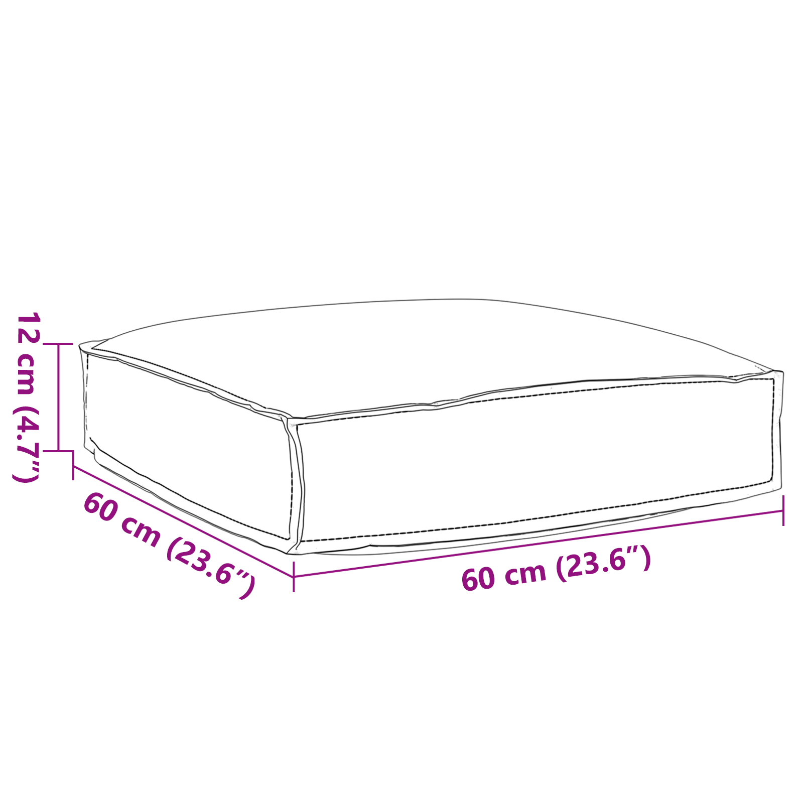 image_product42001488P_Size_42001488-WBG-Size-EU_01 vidaXL Pallet Cushion for suitable for Seat Anthracite 60 x 60 x 12 cm - Image 7