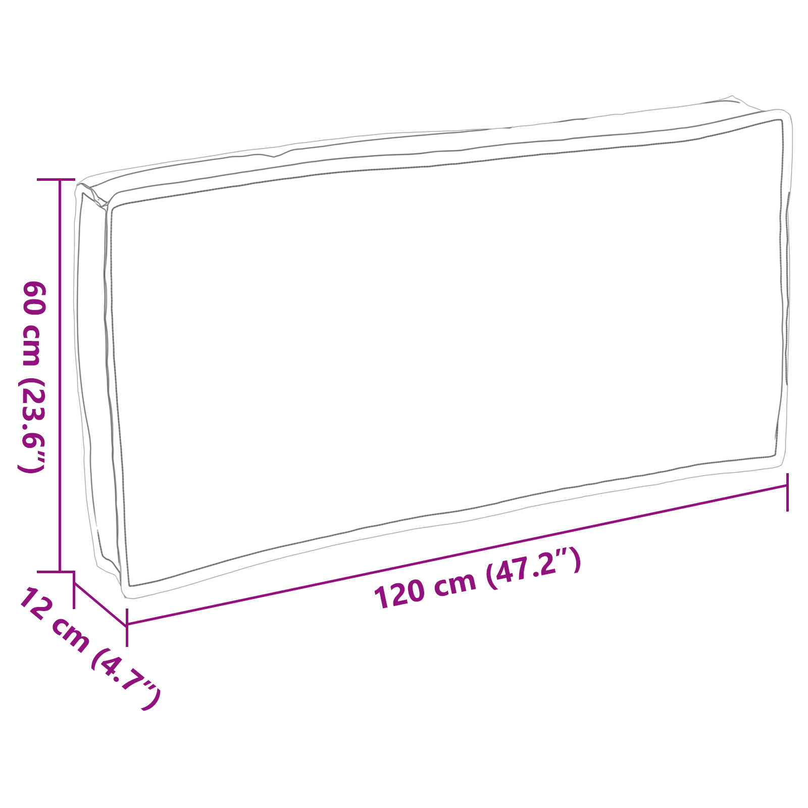 image_product42001558P_Size_42001558-WBG-Size-EU_01 vidaXL Pallet Cushion for Seat / Backrest Anthracite 120 x 60 x 12 cm - Image 7