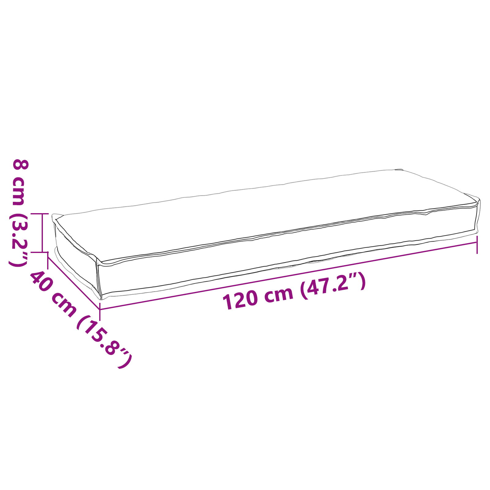 image_product42001698P_Size_42001698-WBG-Size-EU_01 vidaXL Pallet Cushion Set 2 pcs Anthracite 120 x 40 x 8 cm - Image 7