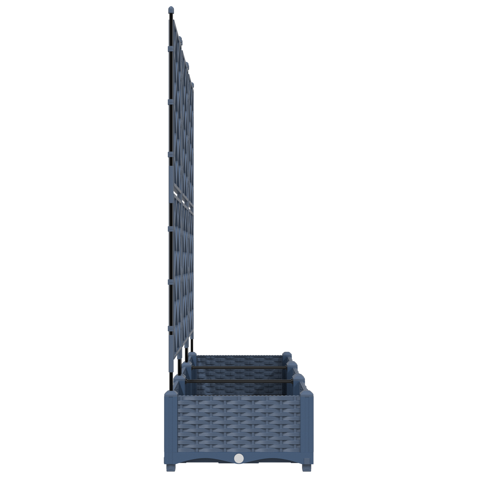 image_product42002862P_Image_42002862-WBG-Side_04 vidaXL Garden Planter with Trellis 3 pcs Grey 120 x 40 x 125.5 cm PP - Image 6