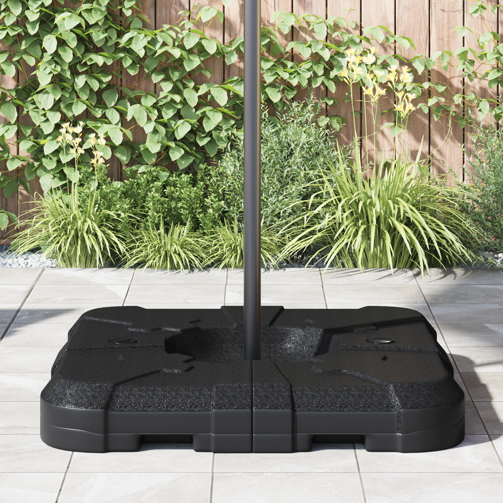 image_product42006933P_Mood_42006933-Mood-Image-2_02 vidaXL Umbrella Base Set 2 pcs Black 88.5 x 88.5 x 12 cm Plastic - Image 4