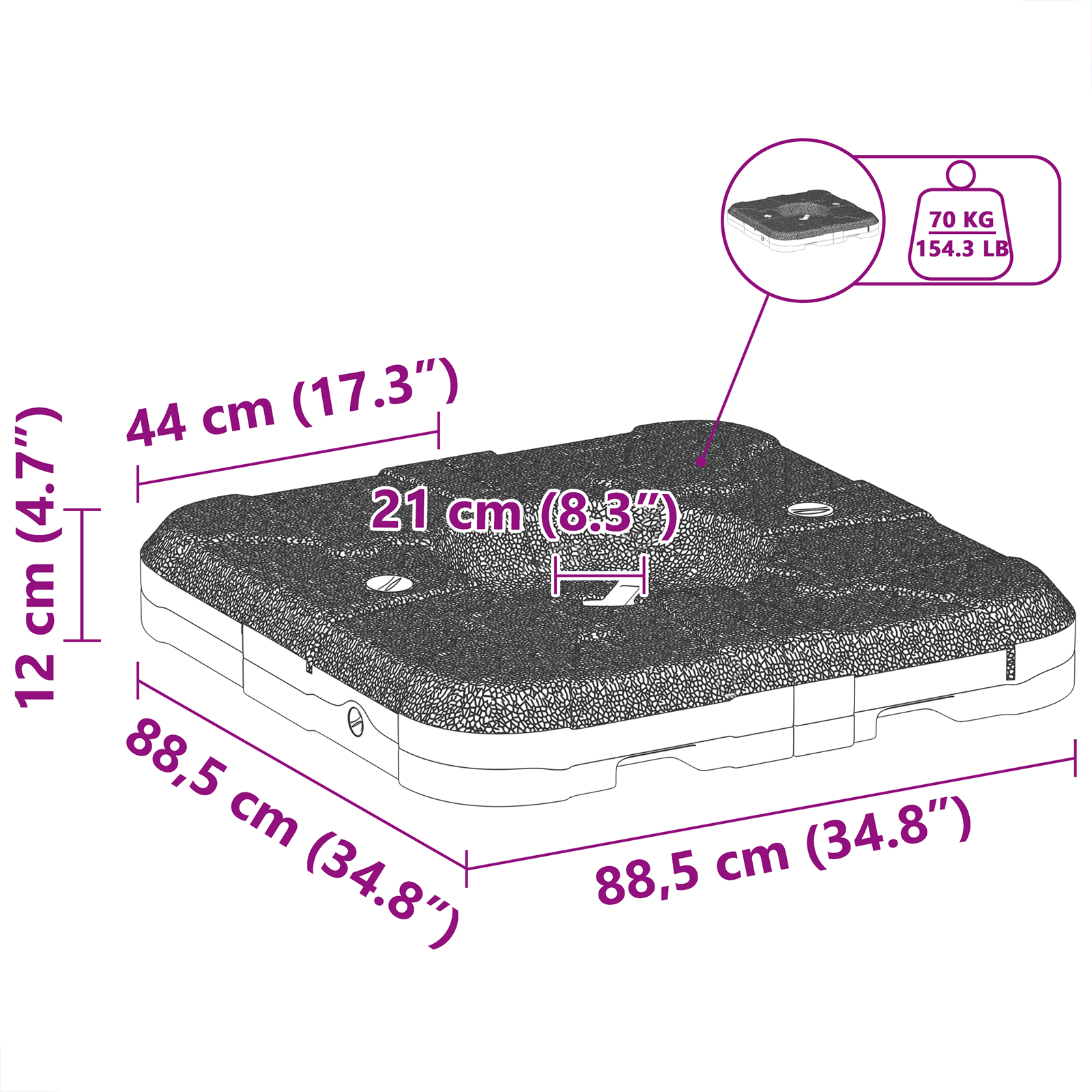 image_product42006933P_Size_42006933-WBG-Size-EU_01 vidaXL Umbrella Base Set 2 pcs Black 88.5 x 88.5 x 12 cm Plastic - Image 13