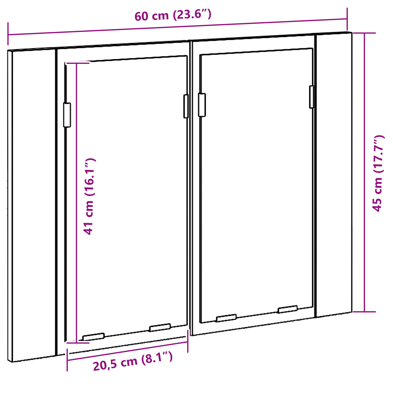 image_product862550P_Size_862550-WBG-Size-EU_01 vidaXL Bathroom Mirror Cabinet with Shelf Black oak 60 x 12 x 45 cm - Image 11