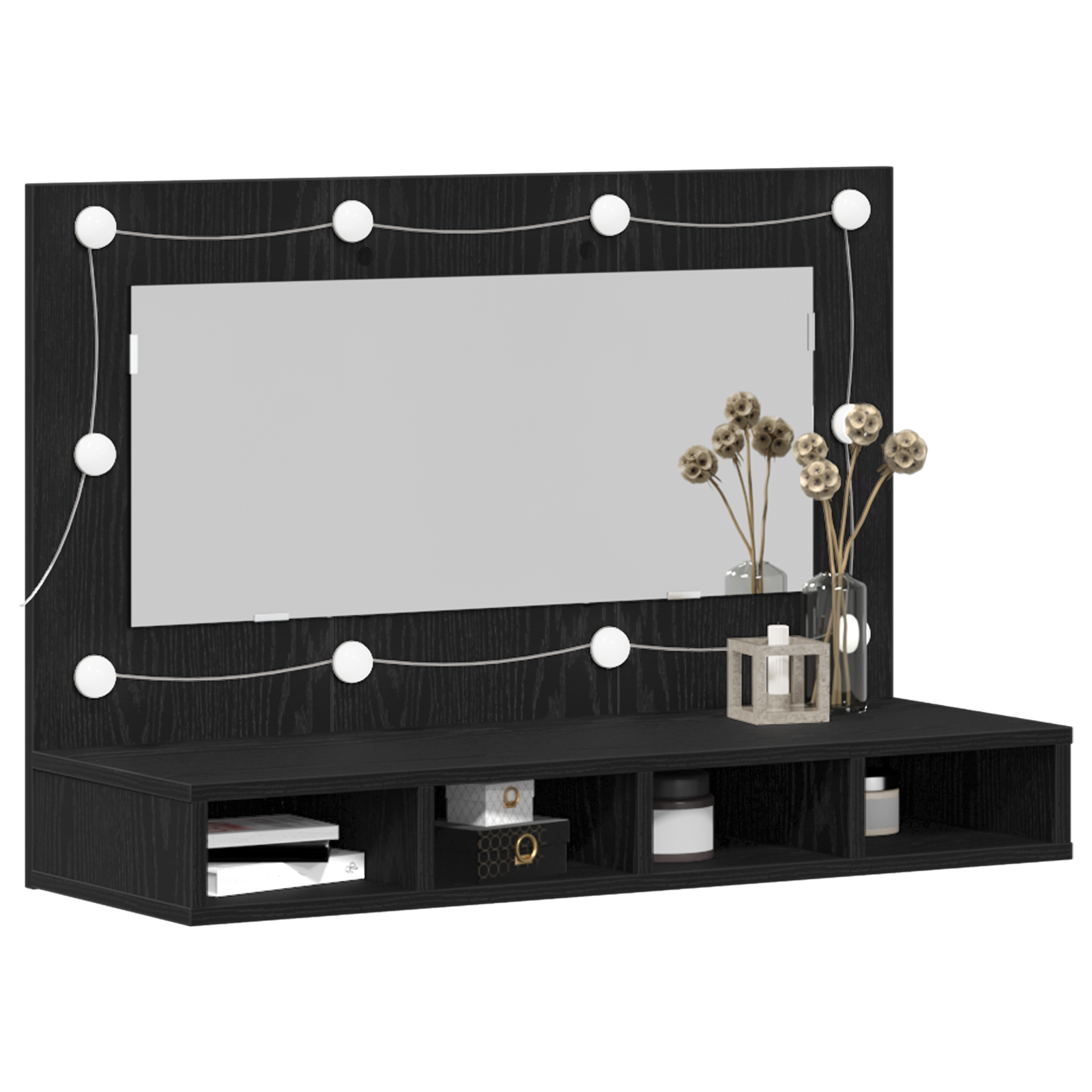 image_product862781P_Staged_862781-WBG-Mood_01 vidaXL Mirror Cabinet Black oak 90 x 31.5 x 62 cm Engineered Wood - Image 4