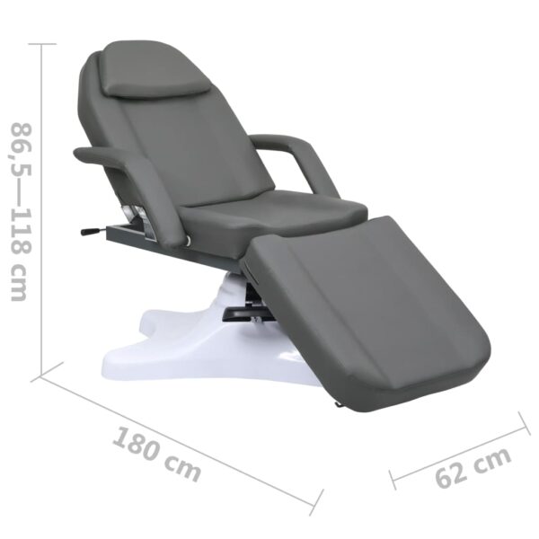 vidaXL Massage Table Grey 180x62x(86.5-118) cm - Image 8