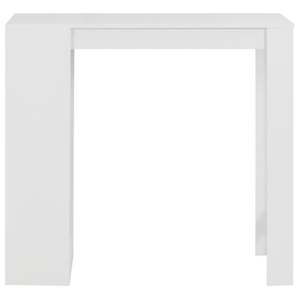vidaXL Bar Table with Shelf White 110x50x103 cm - Image 2