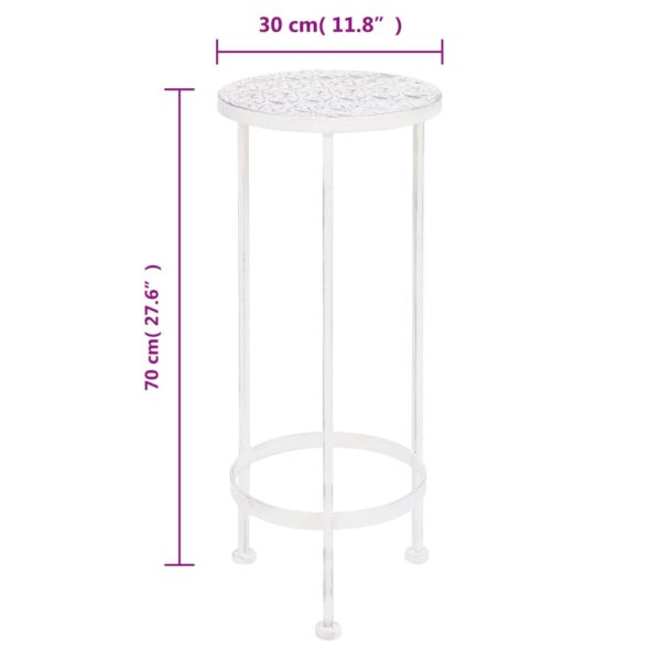 vidaXL Plant Stand Set 3 Pieces Vintage Style Metal Antique White - Image 8