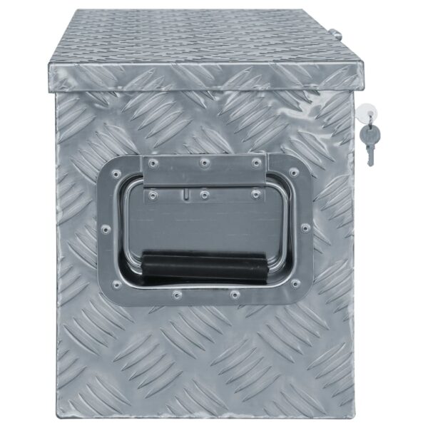 vidaXL Aluminium Box 80x30x35 cm Silver - Image 2
