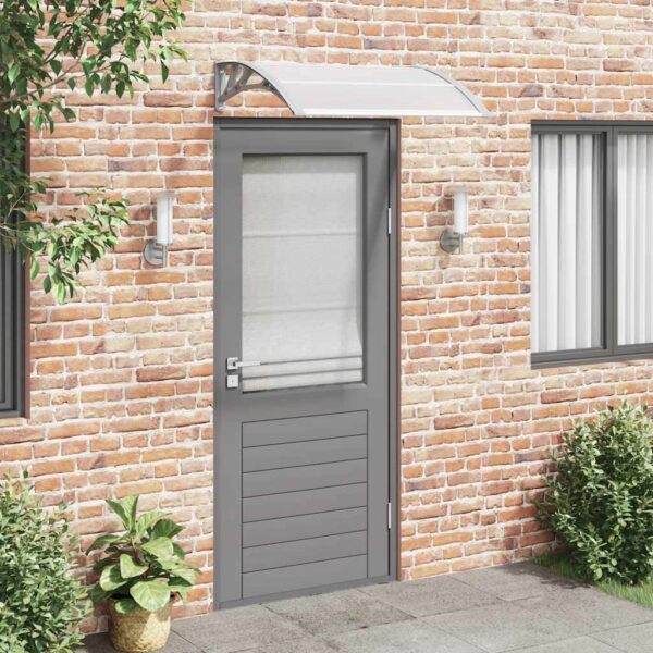 vidaXL Door Canopy Grey and Transparent 100x75 cm Polycarbonate - Image 1