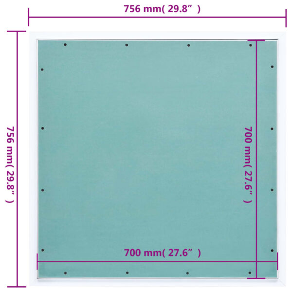 vidaXL Access Panel with Aluminium Frame and Plasterboard 700x700 mm - Image 9
