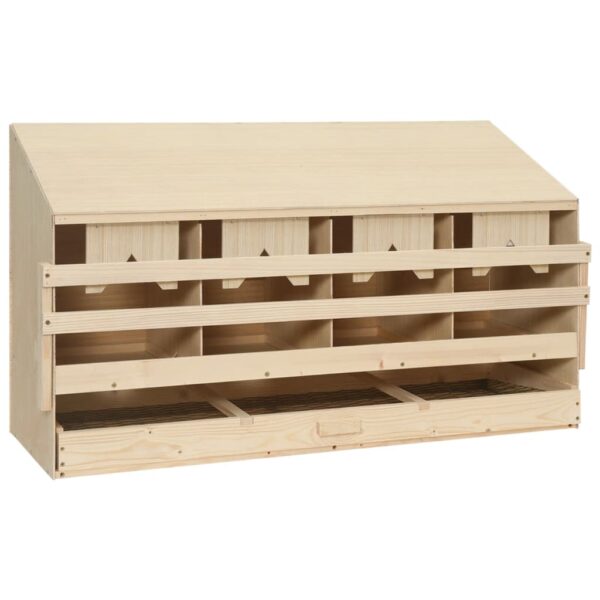 vidaXL Chicken Laying Nest 4 Compartments 106x40x59 cm Solid Pine Wood - Image 1