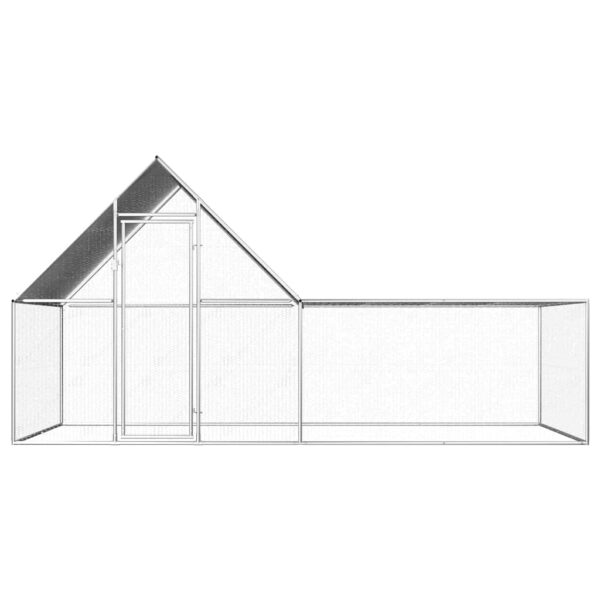 vidaXL Chicken Coop 4x2x2 m Galvanised Steel - Image 2