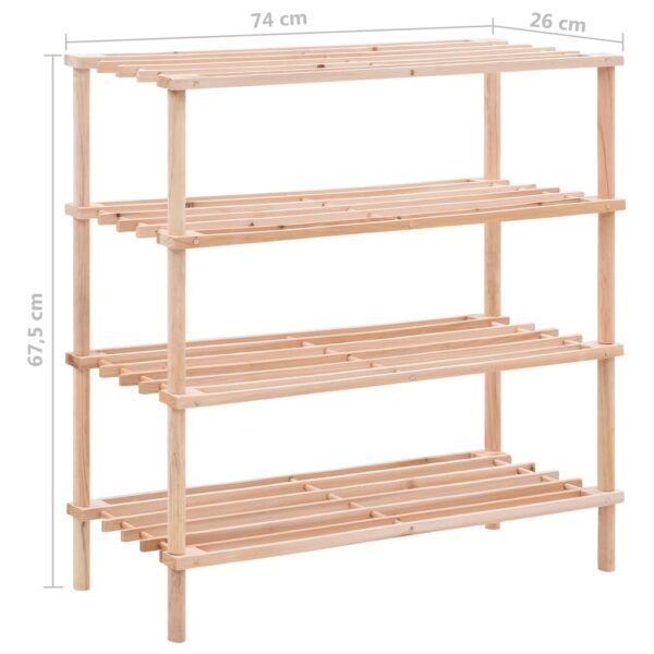 vidaXL 4-Tier Shoe Rack Solid Fir Wood - Image 6