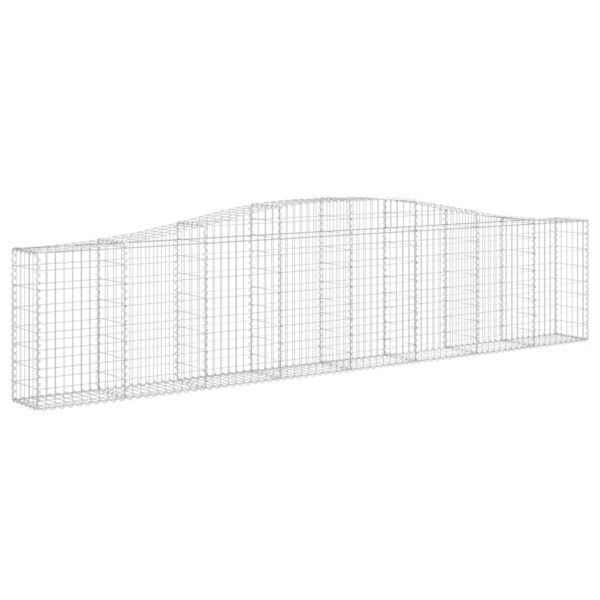 vidaXL Arched Gabion Basket 400x30x80/100 cm Galvanised Iron - Image 2