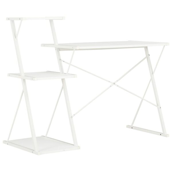 vidaXL Desk with Shelf White 116x50x93 cm - Image 5