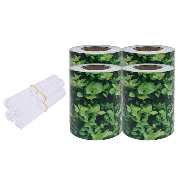 vidaXL Garden Privacy Screens 4 pcs PVC 35x0.19 m Green - Image 2