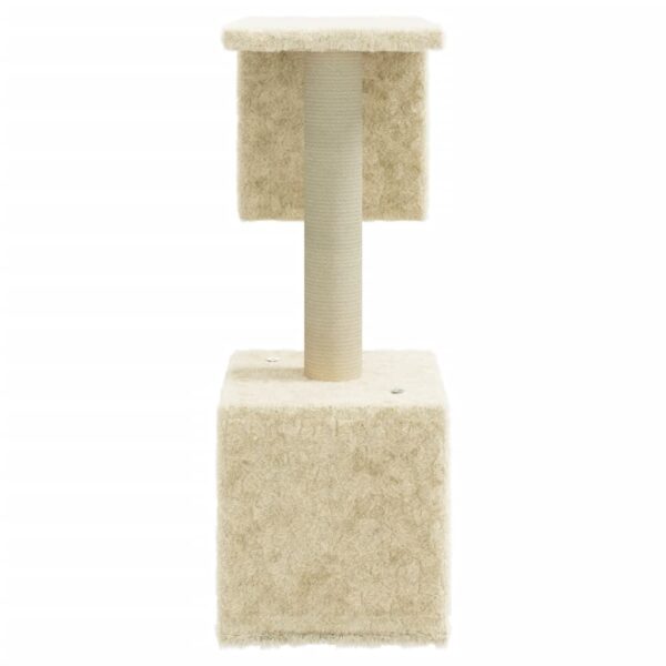vidaXL Cat Tree with Sisal Scratching Posts Cream 60 cm - Image 4