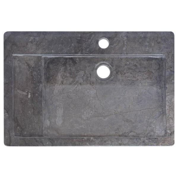 vidaXL Sink Black 58x39x10 cm Marble - Image 6