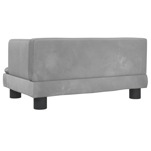 vidaXL Dog Bed Light Grey 60x40x30 cm Velvet - Image 5