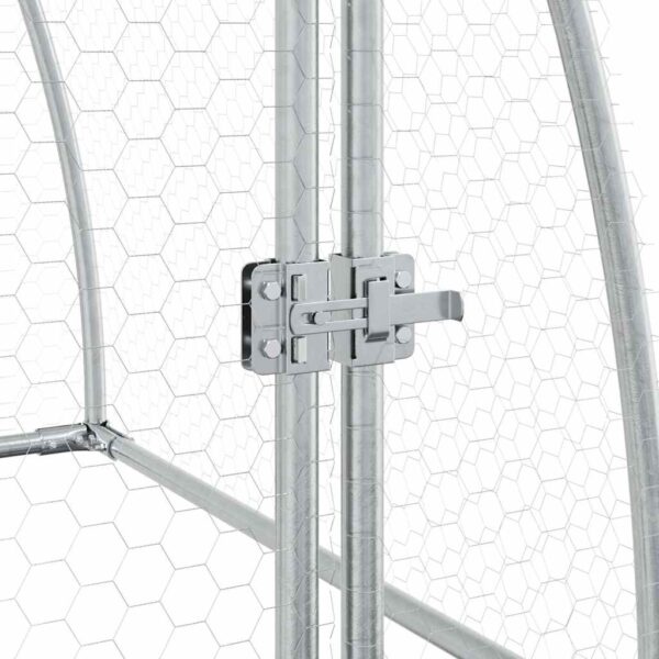 vidaXL Chicken Cage Silver 100x105x120 cm Galvanised Steel - Image 9