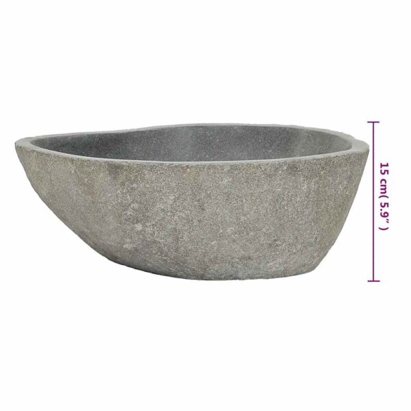 vidaXL Basin River Stone Oval (36-46)x(29-36) cm - Image 8