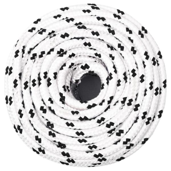 vidaXL Braided Boat Rope White 8 mmx100 m Polyester - Image 2